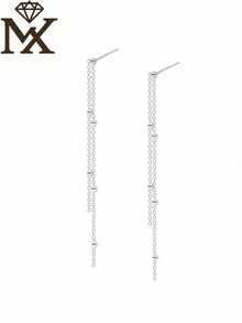 1 Đôi bông tai mặt dây chuyền tua rua đơn giản sang trọng bằng bạc S925 mạ vàng, thích hợp cho nữ giới đeo hàng ngày, món quà tuyệt vời. - bông tai - Xem 4