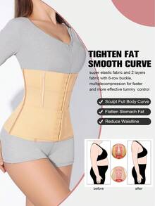 MISTHIN 5pcs Steel Bone Reinforced Back Support Women Waist Trainer Tummy Control Body Shaper Cincher Girdle - Multicolor - View 5