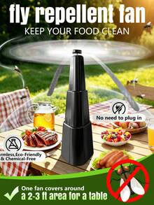 Desktop Fly Repellent Fan, Indoor & Outdoor Fly Repelling Fan, Rotating Holographic Blades, Suitable For Picnics, Restaurants, Parties, Homes, Barbecues - A - View 10