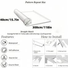 Brodark 1 cuộn giấy dán tường dạng lưới phẳng 40*300cm, họa tiết vân gỗ cổ điển, chống thấm nước, chống dầu, chống nấm mốc, thích hợp cho phòng ngủ, phòng khách, làm phông nền TV, dễ dàng lắp đặt và bảo trì. - 40*300cm - Xem 3