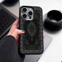 1 ốp lưng điện thoại phong cách retro bằng chất liệu TPU, họa tiết hoa tối màu vintage, tương thích với iPhone 17 Pro Max/17/16 Pro Max/15/13/12/11, S20 FE/A15/S24/A55, Note 11/Note 12/Note 13 Pro, bao phủ toàn bộ, chống rơi, mềm bảo vệ - màu đen - Xem 1