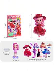 Children's DIY Magnetic Sticker Princess Dress-Up Toy Set, Magnetic Dress-Up Educational Role Play Pretend Play Toy For Parent-Child Interaction, Suitable For 3-12 Years Old Girls, Toy Gift, Birthday Gift - Multicolor - View 14