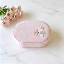 Elegant Jewelry Box, Velvet Jewelry Storage Box, Luxury Gift Necklace Organizer - Pink - View 3
