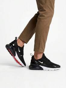 Air Max 270 Men's Sneakers Black White AH8050 - Black/White/SolarRed/Anthracite - View 1