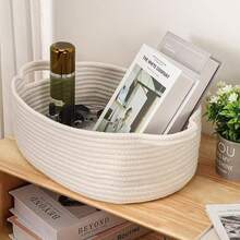 1pc Woven Gift Basket With Bag And Ribbon - Ideal For Gifting To Moms, Baby Showers, Birthdays And Raffles - Can Be Used To Store Dog Toys Or As A Rope Storage Basket On Shelves. Available In Multiple Colors - Multicolor - View 6