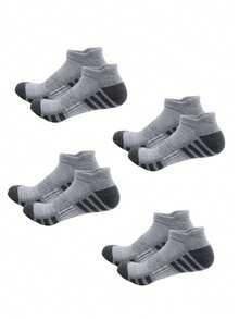 1/3/5 Pairs Men's Sports Socks, Basketball Socks, Soccer Socks, Invisible Socks, White Socks, Ankle Socks, Black Socks, Low-Cut Socks, Ankle Socks, Double-Layer Anti-Slip Design, Moisture-Wicking, Soft And Breathable, Suitable For Business Casual, Outdoor Sports, College Style, All-Season Daily Wear, Suitable For Gym, Autumn Invisible Socks And Ankle Socks - Multicolor - View 12