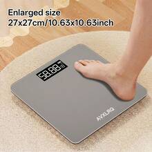 AVXLRQ 396 Digital Bathroom Scale With LCD Display & Temperature Suitable For KG/, High-Precision Weight Scale With Indicator, Platform For Use, Body Weight Monitor For, Ultra-Wide Platform Electronic Scale - Solid Color Version - View 5