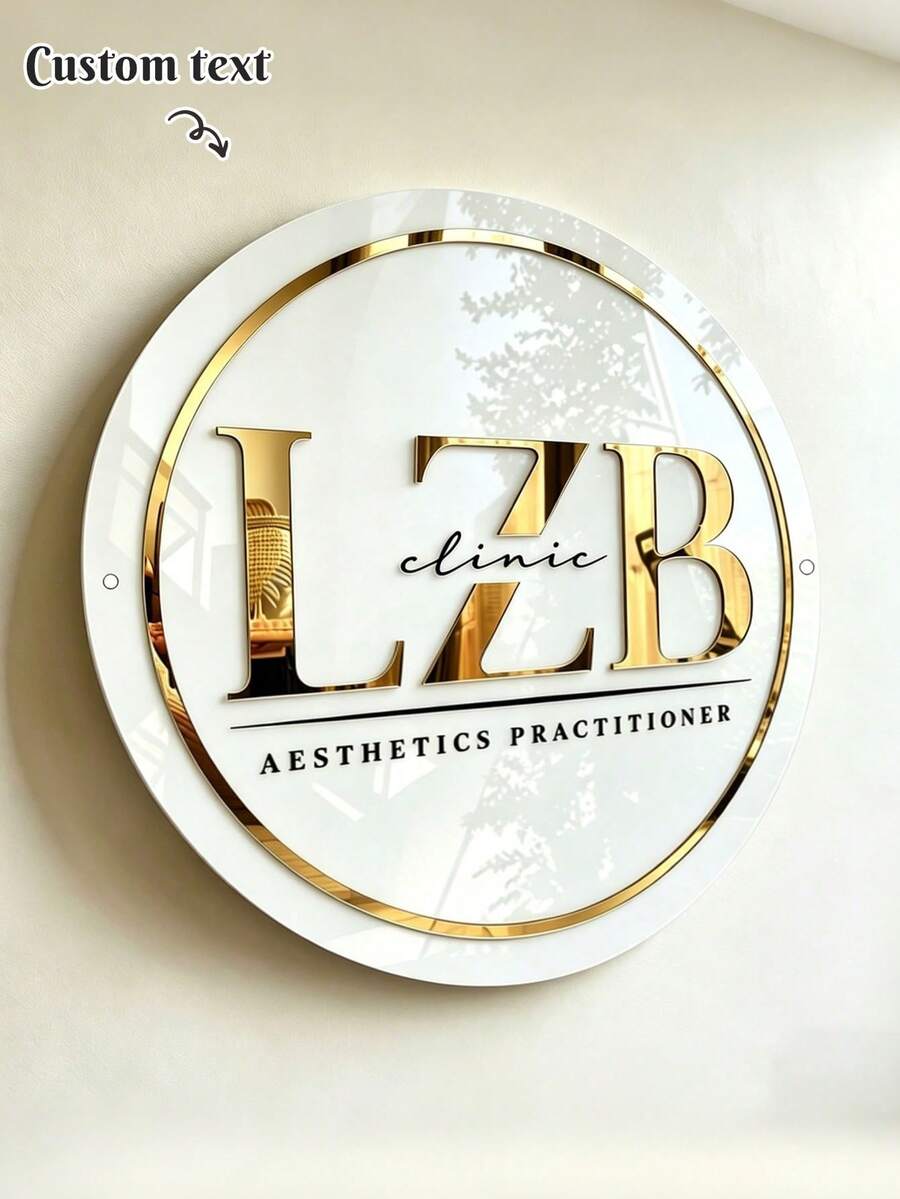 1pc Customizable Acrylic Sign, 1pc Customizable Matte Black And White Acrylic Sign, Wall Mounted Entrance Sign, Commercial, Personalized Text And Logo,Acrylic Sign, Custom Acrylic Sign, Acrylic Board, Business Acrylic Board - Multicolor - View 1