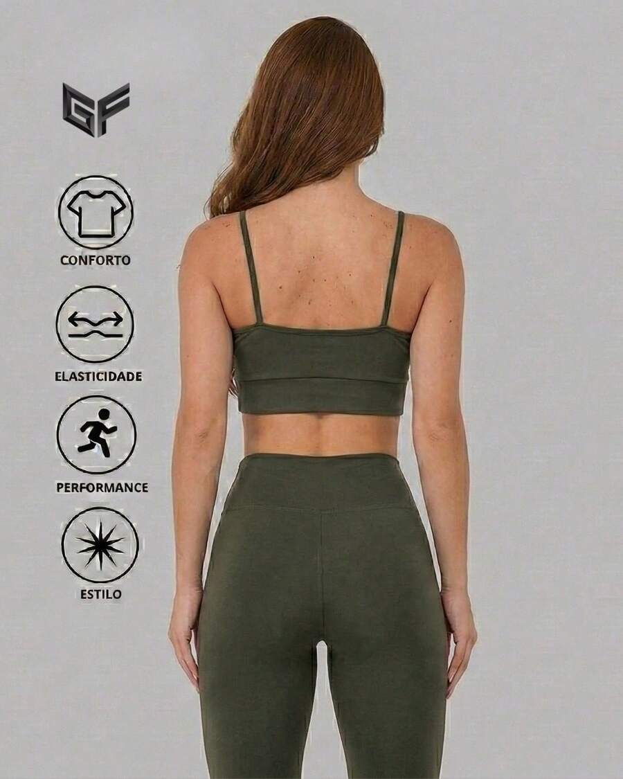 Women's Fitness Set: STRAP TOP + LEGGING PANTS For Training/Gym Premium Fabric - 查看 1
