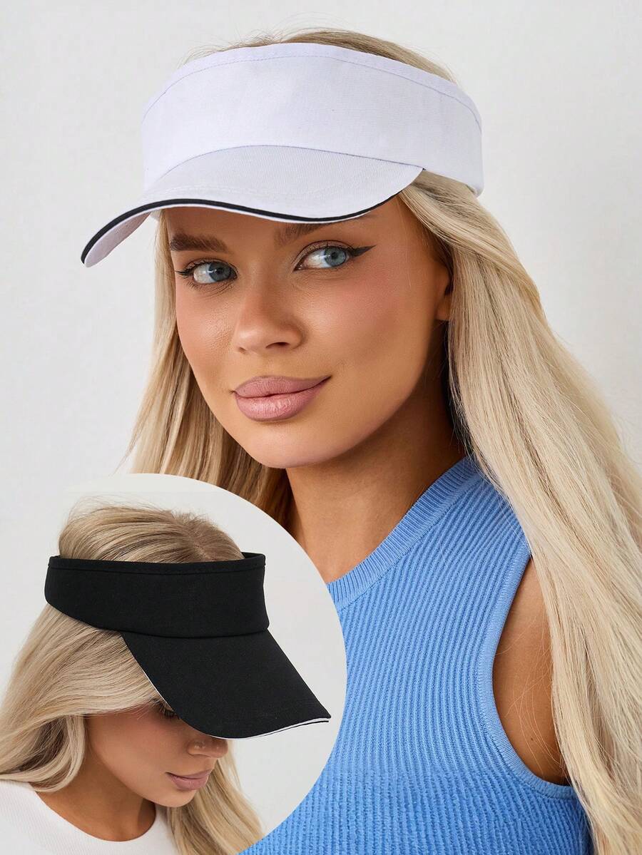 1pc Adjustable Sun Visor Hat, Casual Multifunctional Breathable Sun Protection Cap, Suitable For Daily Wear, Fashion & Versatile,Beach,Travel - Empty Hat - View 1