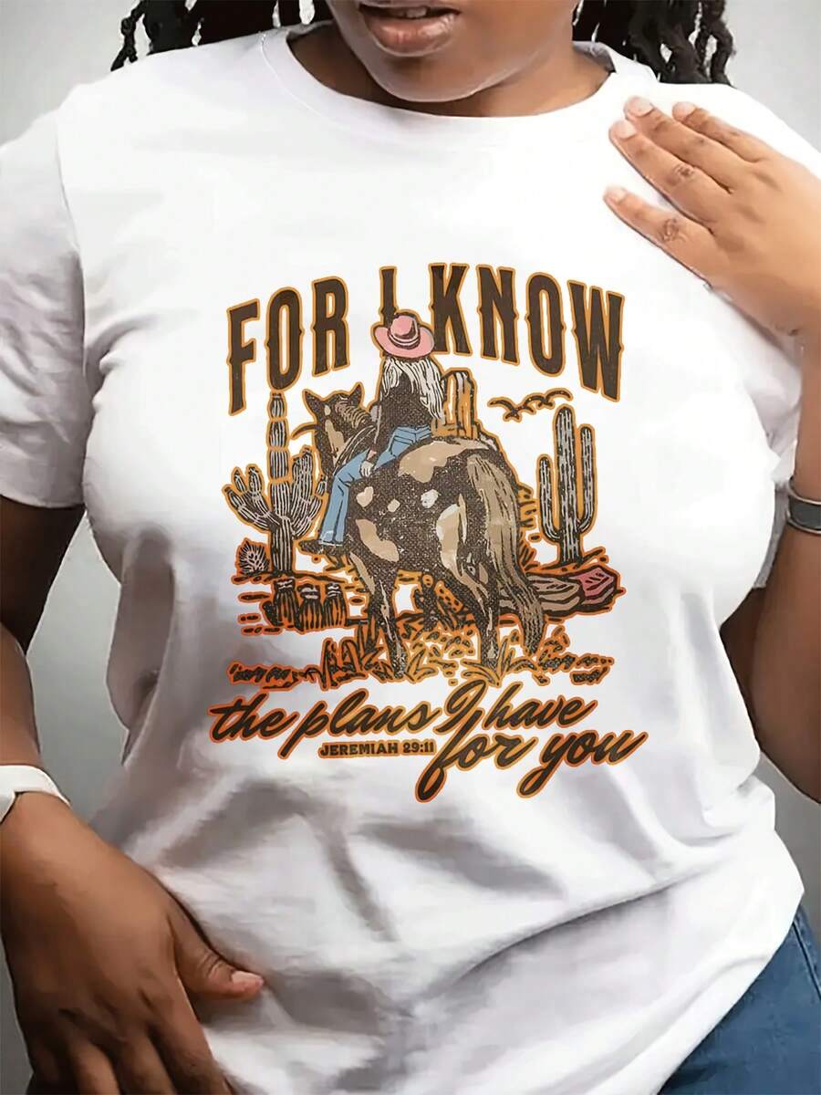 Camiseta casual de las señoras para el ocio y la comodidad de la ca diaria impresa en el estilo occidental