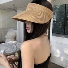 女士宽檐遮阳帽 - 弹性可折叠夏季沙滩帽，带透气孔，适合夏季海滩度假和旅行，可机洗，是泳池边、度假和独自活动的理想之选，防晒透气设计，泳帽帽檐配件，时尚敞口设计，编织面料，是海滩、旅行和户外活动的完美之选，度假配件，节日庆典必备。 - 彩色 - 查看 3