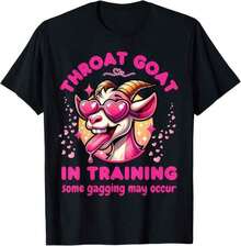 Throat Goat Some Gagging May Occur Funny Rude Naughty T Shirt - Black - View 1