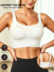 Yoga Tank Top, Breathable Sports Bra With Shock Absorption And Shaping Function, Sculpts Beautiful Back Lines, Suitable For Fitness Exercises White Spring - White - View 4