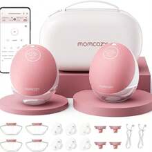 Momcozy Electric Breast Pump Portable Mobile Flow | M9, App Discreet Control Portable Breast Pump M9 24mm - 玫瑰紅 - 查看 8