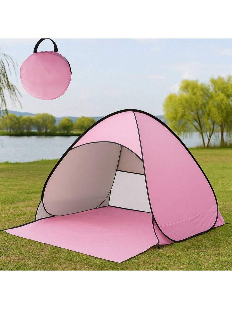 1-2 Person Lightweight Portable Beach Camping Tent With UV And Mosquito Protection - Pink - View 1