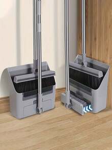 4 In 1 Dustpan And Brush Set, Broom, Kitchen Cleaning Tools, Broom And Dustpan With Comb, Suitable For Home, Kitchen, Room, Office,. Cleaning Supplies, Cleaning Tools - 灰色 - 查看 11