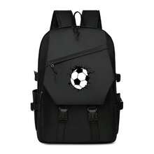 1 Football Printed Backpack - Lightweight Backpack With Adjustable Shoulder Straps, Zipper Closure, Large Capacity Main Compartment, Suitable For Travel And Daily Use - Perfect Holiday Gift, Essential For Travel, Fun Design, Sturdy Shoulder Straps - one-size - View 13
