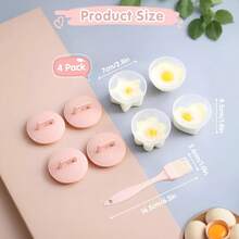 5pcs/Set Kitchen Steamer Egg Cooker - 4 Pcs Creative Cartoon Shaped Egg Molds, Essential For Breakfast - Multicolor - View 5