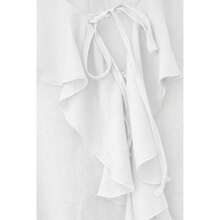 Blusa Elegante con Volantes en Cascada y Puños Elásticos. - Blanco C8093 - Ver 3