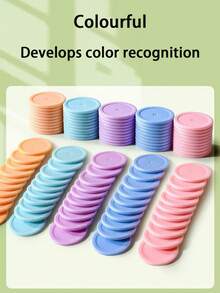 50pcs Colorful Counting Chips, Suitable For Elementary School Math Teaching Aids (Math Manipulatives) - Educational Learning Tools For Learning Addition, Subtraction, Categorization And Number Sense - A - View 3