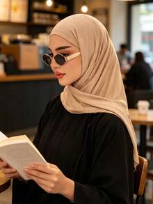1pc Women's Solid Color Simple Versatile Jersey Instant Hijab, Breathable Elastic Pullover Hijab For Quick And Easy Wear, Spring/Summer, Holiday, Travel Essential - Multicolor - View 2