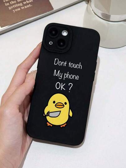 1 Stück einfaches, niedliches Enten-Cartoon-Muster Handyhülle, geeignet für iPhone 17 Pro Max/17 Pro/16e/16 Pro Max/16 Pro/15 Pro/14 Pro/13 Pro/12 Pro/11/XR/XS Max/7/8, minimalistischer, einzigartiges Design, sehr attraktiv, für Studenten und Pendler, hervorragendes Geschenk für Freunde zu Feiertagen