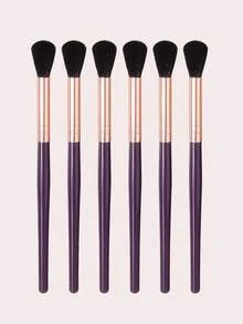 Bộ 6 cọ trang điểm đa năng, cán gỗ màu tím, dùng để đánh highlight, má hồng, phấn mắt và tạo khối. - Màu tím - Xem 10