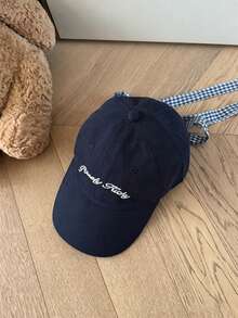 1pc Letter Embroidered Baseball Cap, Bow Decor Fashionable Versatile Elegant Sun Protection Suitable For Outdoor Travel,Beach,Festival - A - View 4