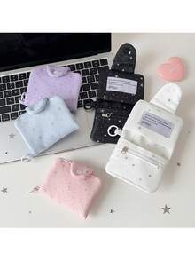 1pc Cute Star Pattern Portable Travel Coin Purse, With Zipper Pouch For Convenient Storage Of Coins, Earphones And Daily Small Items, Sweet Star Design Suitable For Women, Students And Daily Use, Also Can Be Used As A Gift - Storage Bag - View 9