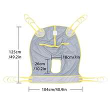Full Body Patient Lift Sling With Commode Opening, Mesh, Handles, Medium - View 6