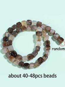 1 Untai Manik-manik Batu Kristal Alami Sugaragate 8x8mm Pola Naga Persegi untuk Pembuatan Perhiasan DIY Gelang Kalung Aksesoris - MultiWarna - View 12