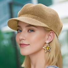 1顶可调节女士透气网眼贝雷帽 - 轻便遮阳帽，适合休闲、夏季和海滩穿着，可手洗，弹性贴合设计 | 时尚头饰 | 透气性更佳的沙滩帽 - 彩色 - 查看 11