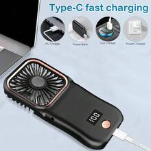 Portable Quiet Mini Neck Fan, USB Rechargeable Foldable Travel Fan, Hands-Free, 3 Speed Levels, 180° Rotation, Outdoor Worker Student Summer Cooling Essential - Multicolor - View 5