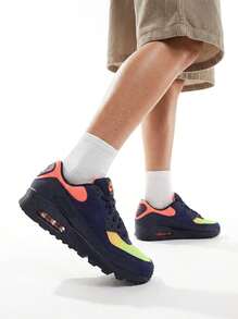 Air Max 90 Women's Casual Shoes Blue DM0029 - LEMON VENOM/BLACKENED BLUE-HYPER CRIMSON - 查看 1