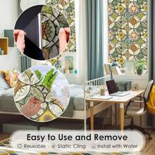 Colorful Glass Static Cling Window Film, Privacy Protection, UV Blocking, Suitable For Bathroom Shower - 1PC - View 5
