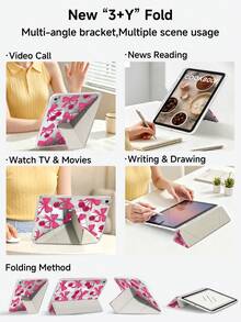 Ốp bảo vệ hình nơ màu hồng cánh sen họa tiết quả anh đào, tương thích với iPad Air 8 (M4) 2026 (11 inch), Air 4/5 10.9 inch, 7/8/9 10.2 inch, khe cắm bút cảm ứng tích hợp, tương thích với Samsung Tab S6 10.4 inch, tương thích với Kindle thế hệ thứ 11 (2022/2024), Kindle Clara 2E, Clara Colour, Clara BW (6 inch) và Libra Colour (7 inch), thiết kế dễ thương, nữ tính và thời trang, trang trí bàn làm việc, thích hợp cho sinh nhật và các ngày lễ. - Nhiều màu - Xem 6