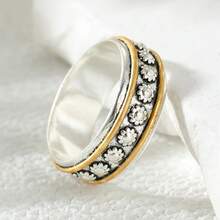 Women's Vintage Ring With 3D Pearl Flower Design - Silver - View 5