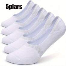1/5/ Pairs Men's Big Size Available Low Cut No Show Socks, Breathable Invisible Loafer Socks , Non-Slip Low Cut Ankle Boat Socks With Anti-Slip Gel At Heel, Suitable For Sports Or Daily Use - Multicolor - View 13