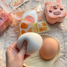 1个慢回弹软萌捏捏乐蛋形玩具，减压挤压玩具，生日/节日/复活节/情人节/圣诞节/万圣节礼物 - 彩色 - 查看 3