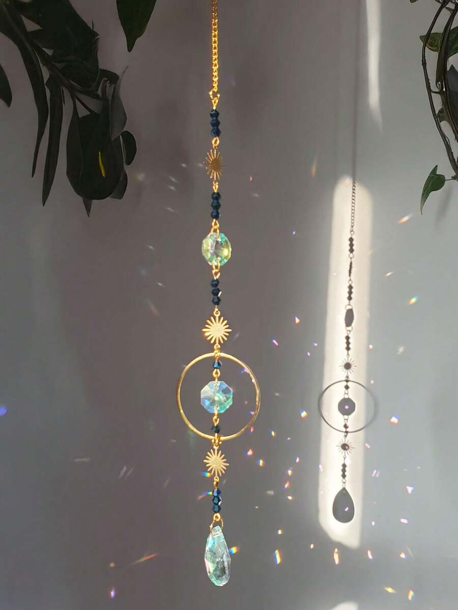 1pc Crystal Sun Catcher Window Hanging Decor, Wind Chime Wall Decoration, Home Decor For Indoor Outdoor Garden, Suitable For Living Room, Home, Art Decor And Outdoor