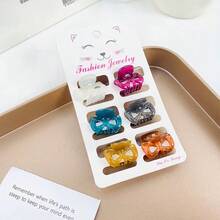 6pcs Mini Jelly Color Geometric Hair Clips, Retro French Style Hair Accessories - G Style - View 7