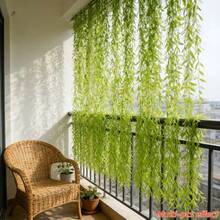 70 pièces Lianes de saule vert artificiel de luxe - Décoration de printemps/été sans entretien, lierre toujours vert résistant aux intempéries, convient pour arche de mariage, hôtel, décoration de plafond, treillis, décoration de fête, célébration saisonnière, jardin extérieur, toile de fond, écran pare-soleil, rideau de décoration artificielle, résistant aux intempéries, durable - Vert - Voir 7