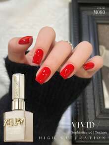 XEIJAYI 1 Bottle 15ml Red Gel Nail Polish, Solid Color Soak-Off, Suitable For All Seasons - Red - View 4