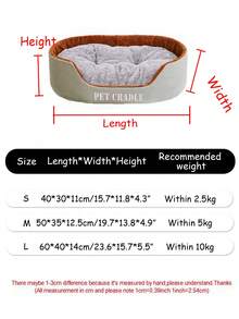 LANGXINGCS 1pc Soft Oval Pet Bed, Flower Decorated Pet Cat Bed, Comfortable Non-Slip Waterproof Oval Pet Nest For Indoor Use Of Medium/Small Pets - Multicolor - View 10