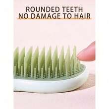 1pc Natural Smooth Hair Brush, Scalp Care Massage Brush With Anti-Slip Handle, Suitable For Curly, Straight, Dry Or Wet Hair - 多色-3 - 查看 4