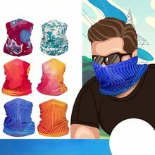 Outdoor Mountaineering Scarf Ice Silk Sunscreen Face Mask Bandana Unisex Scarf For Outdoor Fishing Biking - Dark Blue - View 7