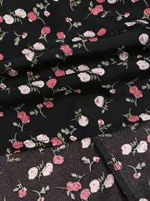 Vestido De Cuello De Novia Y Manga Larga Con Volantes Para Mujer - Negro - Ver 4