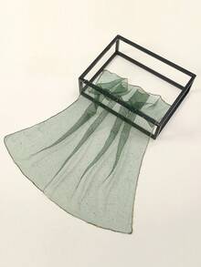 1 pieza Pañuelo bordado nuevo y popular para mujer, pañuelo de cabeza de unicolor con strass, bandana vintage retro chic accesorio para el cabello, como diadema, chal, decoración de bolso - 636-Verde oscuro - Ver 7