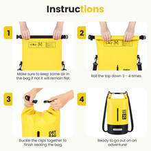 20L Bag Backpack With Roll Top, Adjustable Shoulder Straps & Phone Pouch, PVC Sack For Kayaking, Boating, Fishing, Camping & Beach - Amarillo - Ver 3